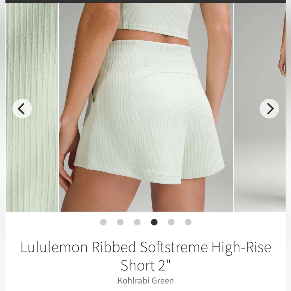 lululemon athletica Ribbed High-Rise Softstreme Shorts in Kohlrabi Green